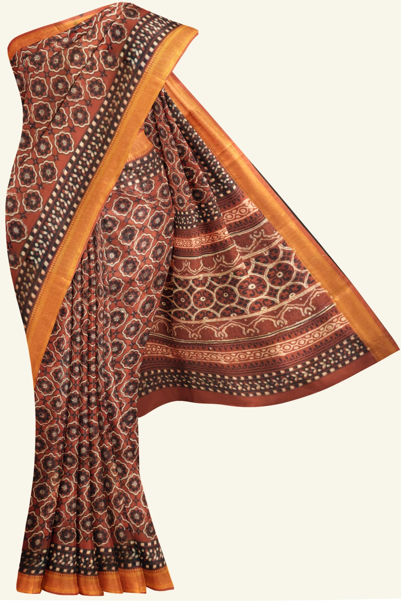Maroon Modal Cotton Silk Saree K0195041614 5 Saree