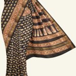 Black and Maroon Maheshwari Silk Cotton Saree K0166012720 5 Saree
