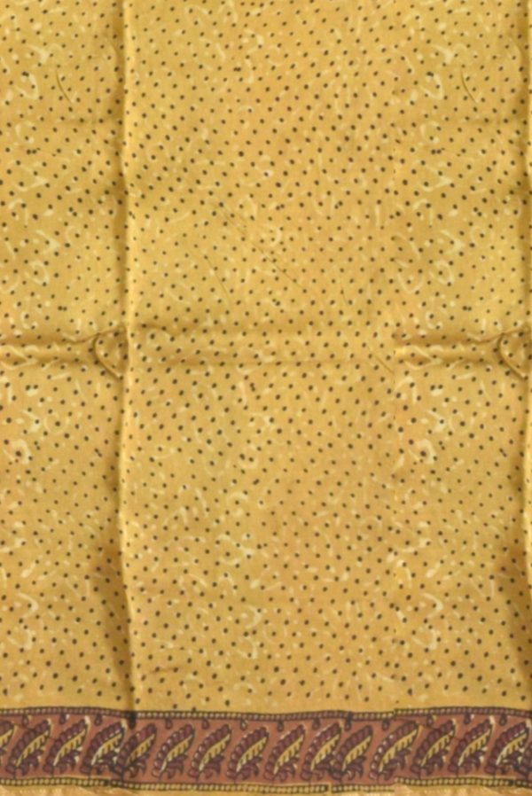 Black and Mustard Maheshwari Silk Cotton Saree K0208040904 2 Blouse