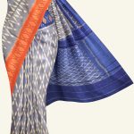 Blue Grey and Ganga Jamuna Ikat Cotton Saree K0183163331 5 Saree