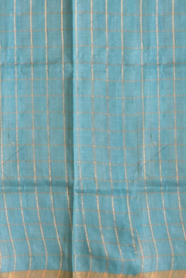 Blue Tassel Silk Saree K0197130303 2 Blouse