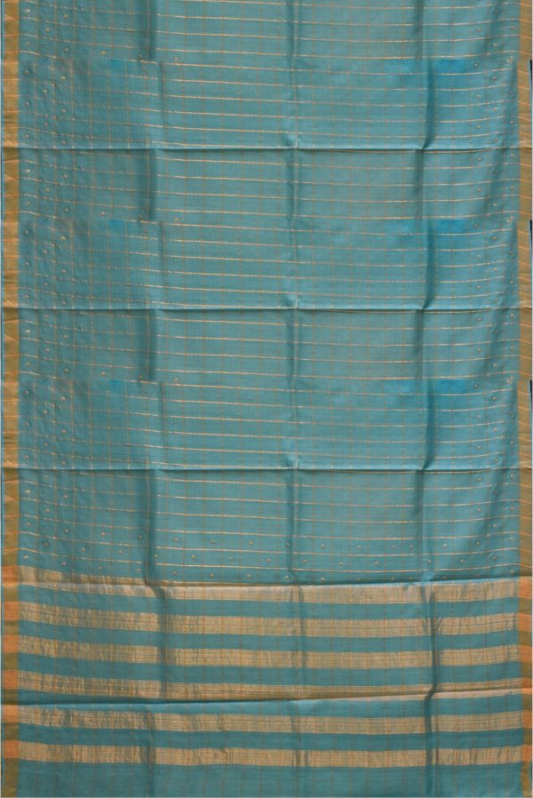 Blue Tassel Silk Saree K0197130303 3 Full Saree
