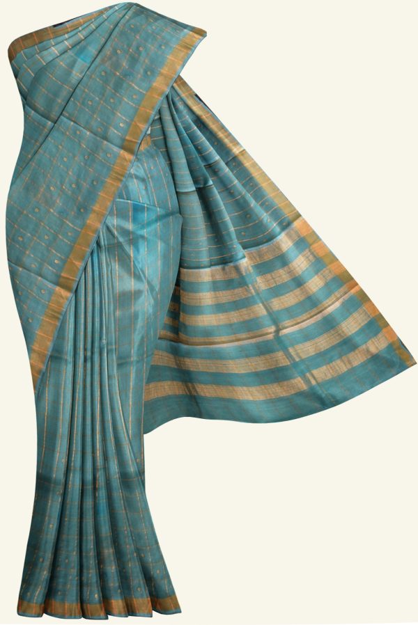 Blue Tassel Silk Saree K0197130303 5 Saree