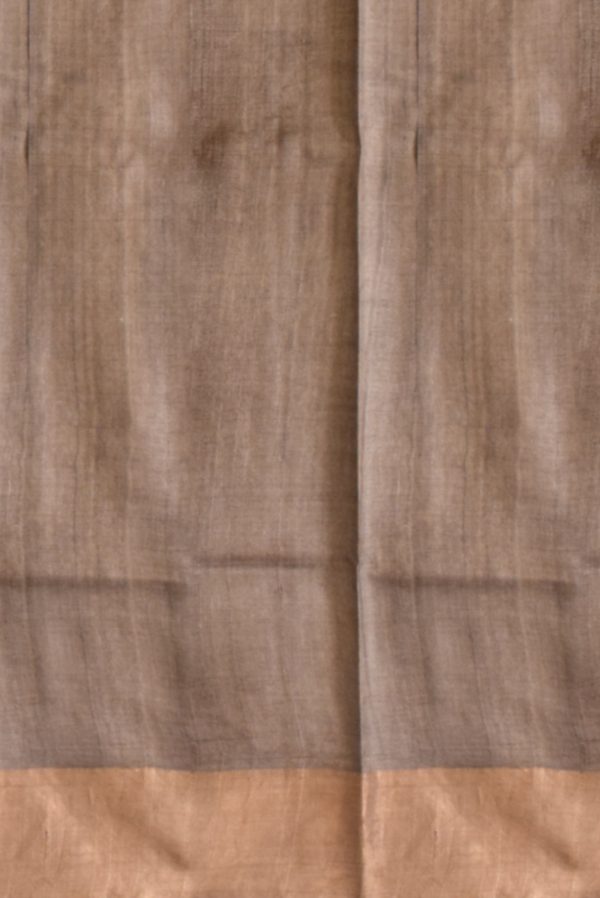 Brown Printed Tussar Silk Saree K0209010804 2 Blouse