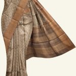Brown Printed Tussar Silk Saree K0209010804 5 Saree