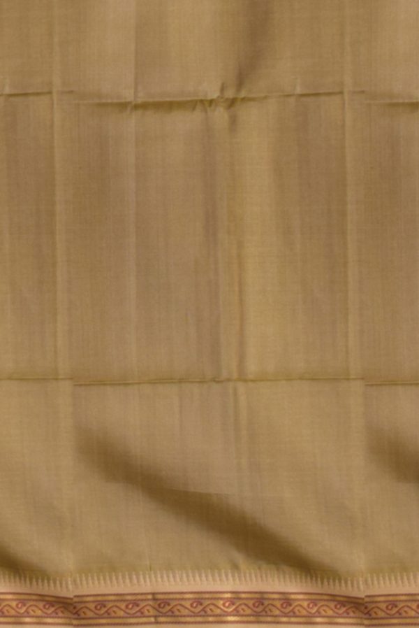 Cream Handloom Silk Cotton Saree with Biscuit Border K0212040101 2 Blouse