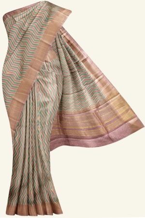 Cream Printed Cotton Saree K0222043714 5 Saree