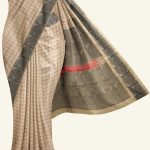 Cream Self Check Handloom Cotton Saree K0128010101 5 Saree