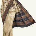Dark Beige Khadi Tussar Silk Saree K0209010801 5 Saree