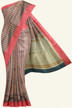 Dark Green Handloom Cotton Saree K0129080201 5 Saree