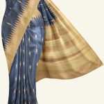Dark Grey Semi Tussar Silk Saree K0217020201 5 Saree