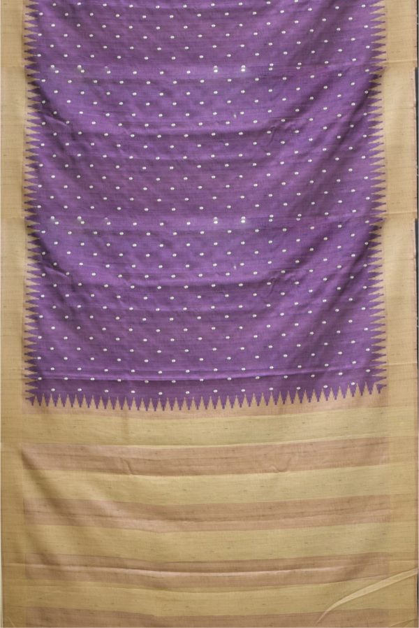 Dark Lavender Semi Tossa Silk Saree K0202020101 3 Full Saree