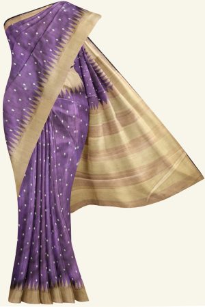Dark Lavender Semi Tossa Silk Saree K0202020101 5 Saree