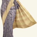 Grey Blue Semi Tussar Silk Saree K0217050201 5 Saree