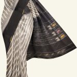 Grey and Black Handloom Ikat Cotton Saree K0183163306 5 Saree