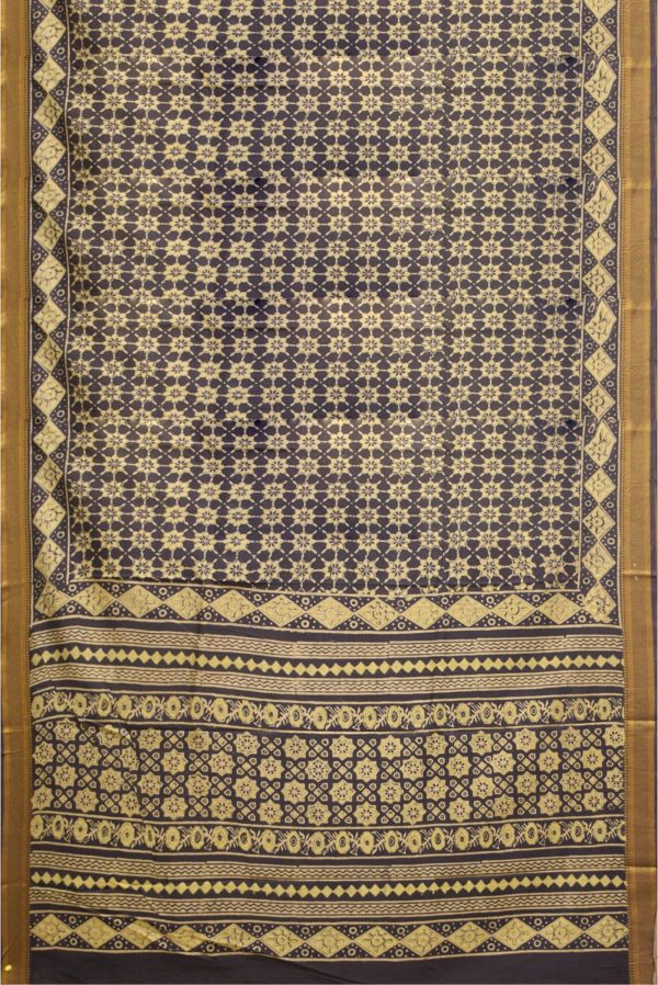 Greyish Brown Modal Silk Cotton Saree K0208021212 3 Full Saree