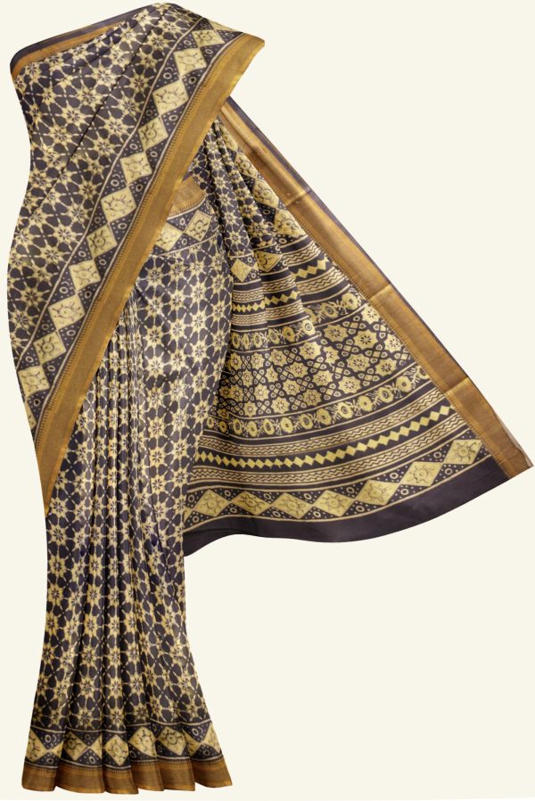 Greyish Brown Modal Silk Cotton Saree K0208021212 5 Saree