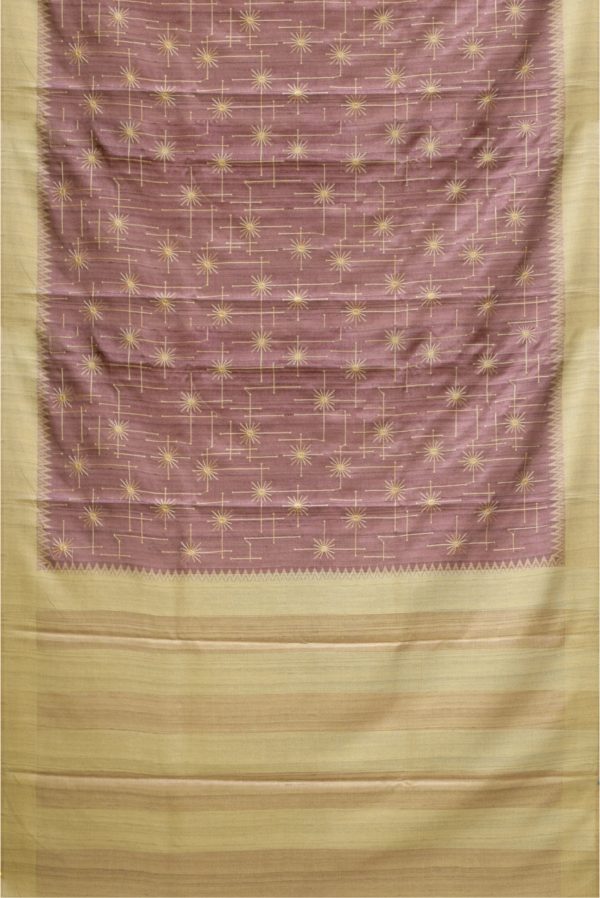 Lavender Semi Tussar Silk Saree K0217100101 3 Full Saree