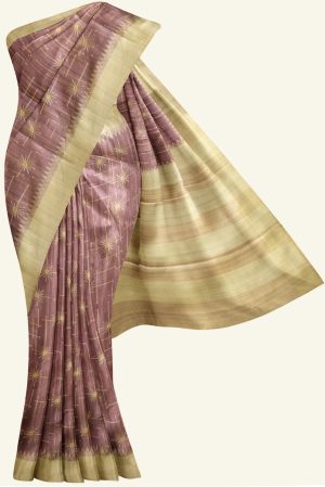Lavender Semi Tussar Silk Saree K0217100101 5 Saree