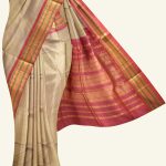 Light Biscuit and Pink Pattur Silk Cotton Saree K0169090201 5 Saree