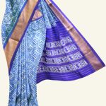 Light Blue and Dark Blue Ikat Silk Saree J0351030602 5 Saree