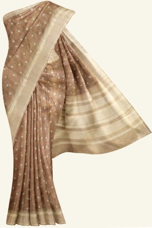 Light Brown Semi Tussar Silk Saree K0217080101 5 Saree