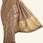 Light Chocolatey Brown Pink Khadi Tussar Silk Saree K0217120202 5 Saree