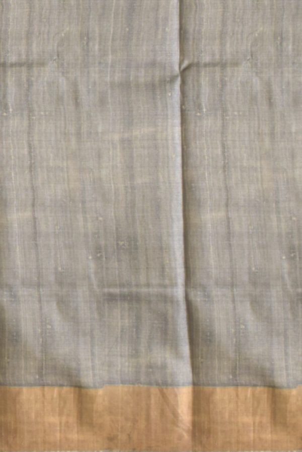Light Grey Printed Tussar Silk Saree K0209010802 2 Blouse