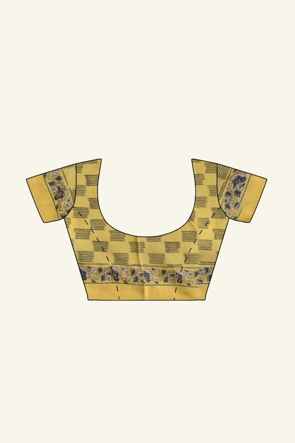 Light Mustard Green Modal Cotton Silk Saree K0208021201 1 Blouse Concept