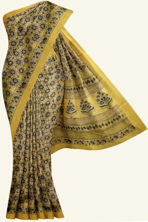 Light Mustard Green Modal Cotton Silk Saree K0208021201 5 Saree