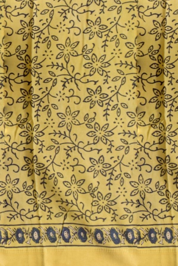 Light Mustard Green Modern Silk Cotton Saree K0208021203 2 Blouse