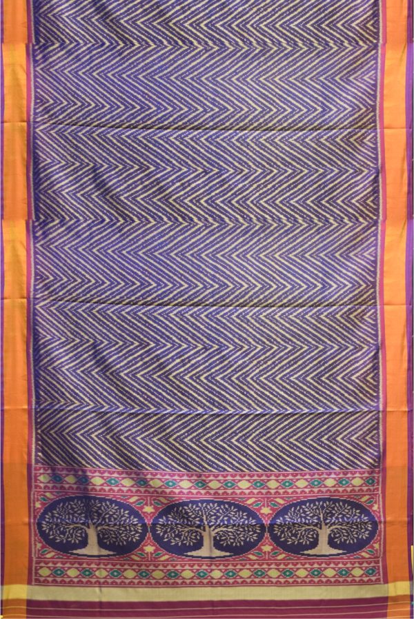 Magenta and Blue Patola Silk Saree K0046012119 3 Full Saree