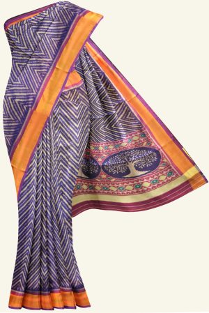 Magenta and Blue Patola Silk Saree K0046012119 5 Saree