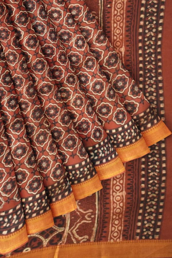 Maroon Modal Cotton Silk Saree K0195041614 4 Pleats and Pallu