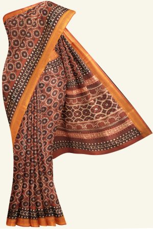 Maroon Modal Cotton Silk Saree K0195041614 5 Saree