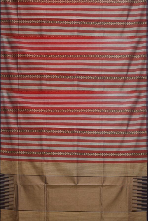 Maroon and Dark Blue Handloom Cotton Saree J0458110706 3 Full Saree