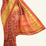 Maroon and Red Handloom Patola Silk Saree K0151020101 5 Saree