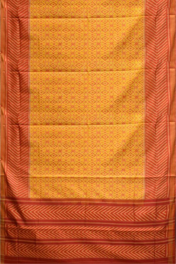 Mustard Handloom Patola Silk Saree K0223010501 3 Full Saree