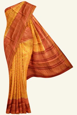 Mustard Handloom Patola Silk Saree K0223010501 5 Saree