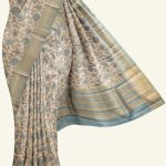 Off White Cotton Silk Saree with Floral Print K0222043727 5 Saree
