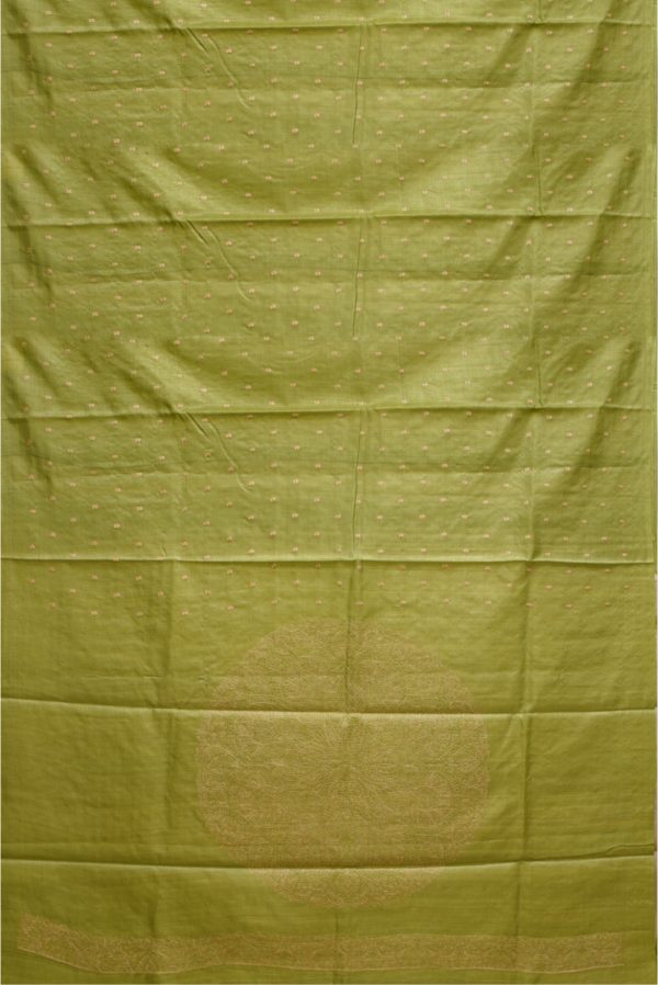 Parrot Green Lightweight Tussar Silk Saree K0226011009 3 Full Saree