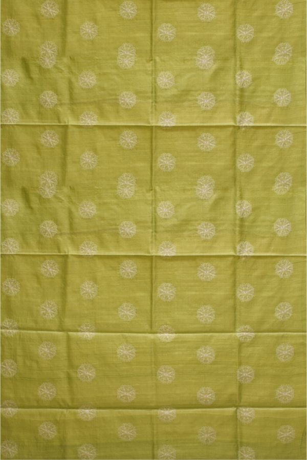Parrot Green Tassas Silk Saree K0197220101 3 Full Saree