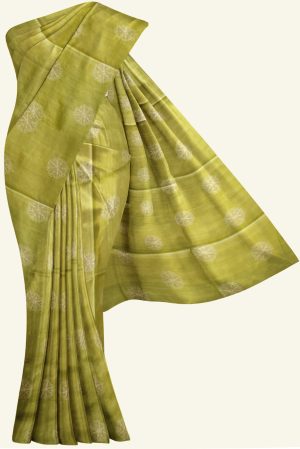 Parrot Green Tassas Silk Saree K0197220101 5 Saree