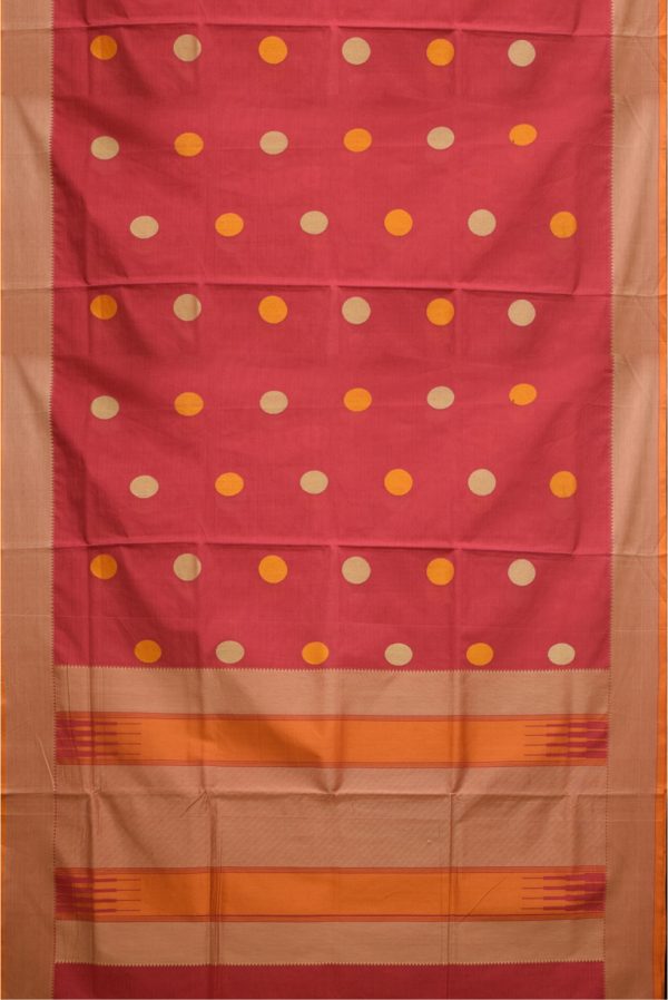 Pink Handloom Cotton Saree with Thread Boota J0260150505 3 Full Saree