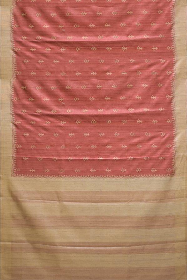 Pink Semi Tussar Silk Saree K0217040201 3 Full Saree