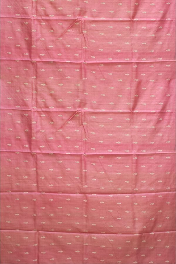 Pink Tussar Silk Saree with Beige Blouse K0202130301 3 Full Saree