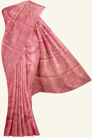 Pink Tussar Silk Saree with Beige Blouse K0202130301 5 Saree