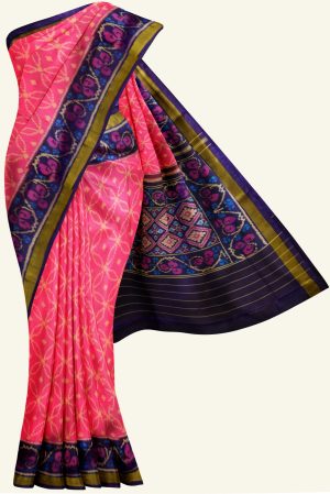 Pink and Purple Patola Silk Saree J0097012111 5 Saree