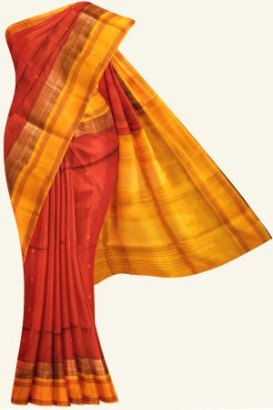 Red Silk Cotton Handloom Saree K0212021007 5 Saree