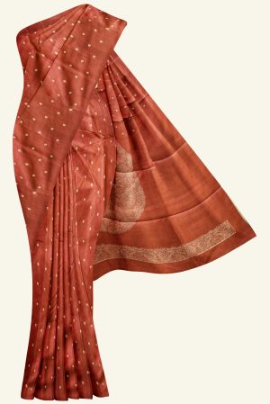 Reddish Maroon Light Tussar Silk Saree K0226011005 5 Saree